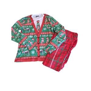 Briefly Stated Men's Medium Llama Christmas Pajamas Funny